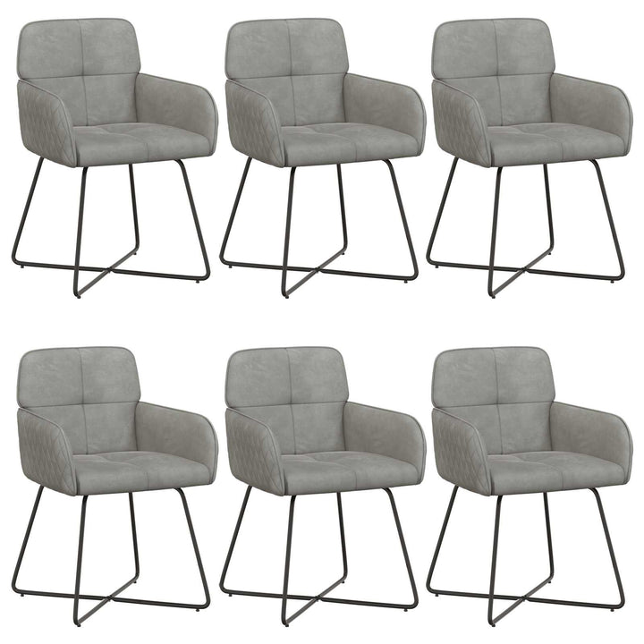 Spisestole 6 pcs Fløjl Lysegrå 59 x 56,5 x 86 cm