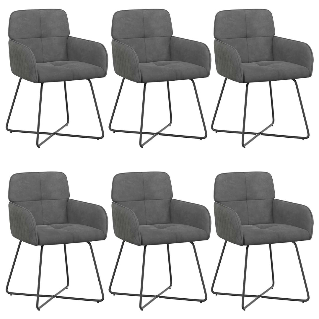 Spisestole 6 pcs Fløjl Mørkegrå 59 x 56,5 x 86 cm
