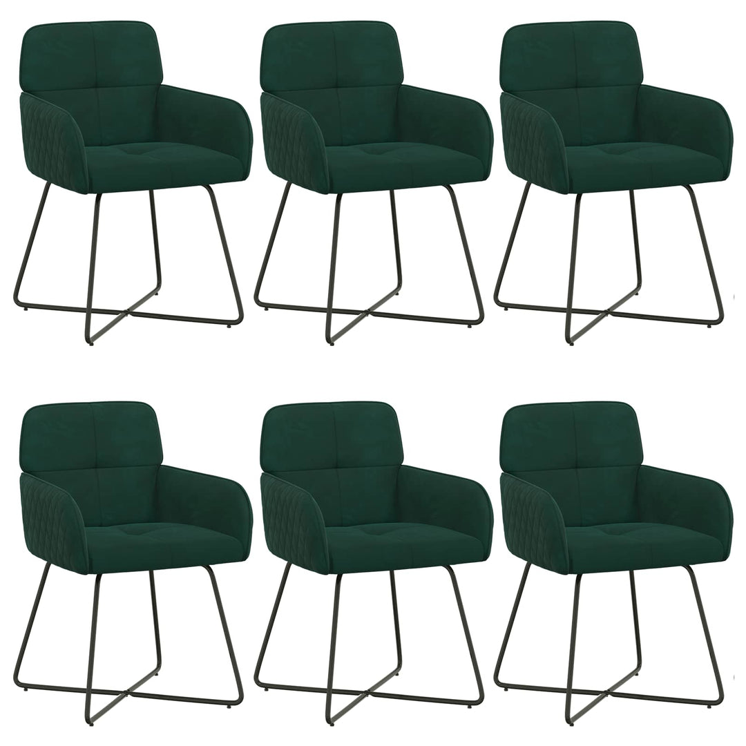 Spisestole 6 pcs Fløjl Mørkegrøn 59 x 56,5 x 86 cm