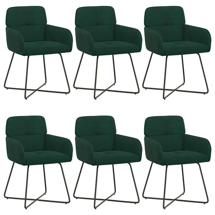 Spisestole 6 pcs Fløjl Mørkegrøn 59 x 56,5 x 86 cm