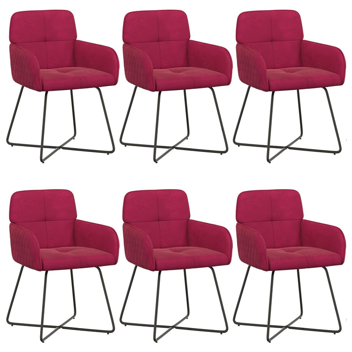 Spisestole 6 stk. Fløjl Vinrød 59 x 56,5 x 86 cm