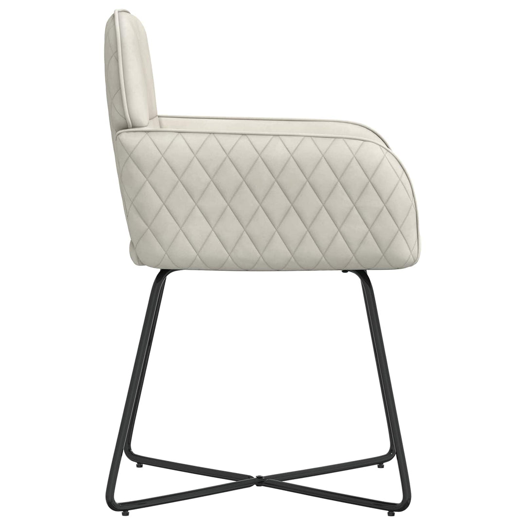 Spisestole 6 stk. Fløjl Cremefarvet 59 x 56,5 x 86 cm