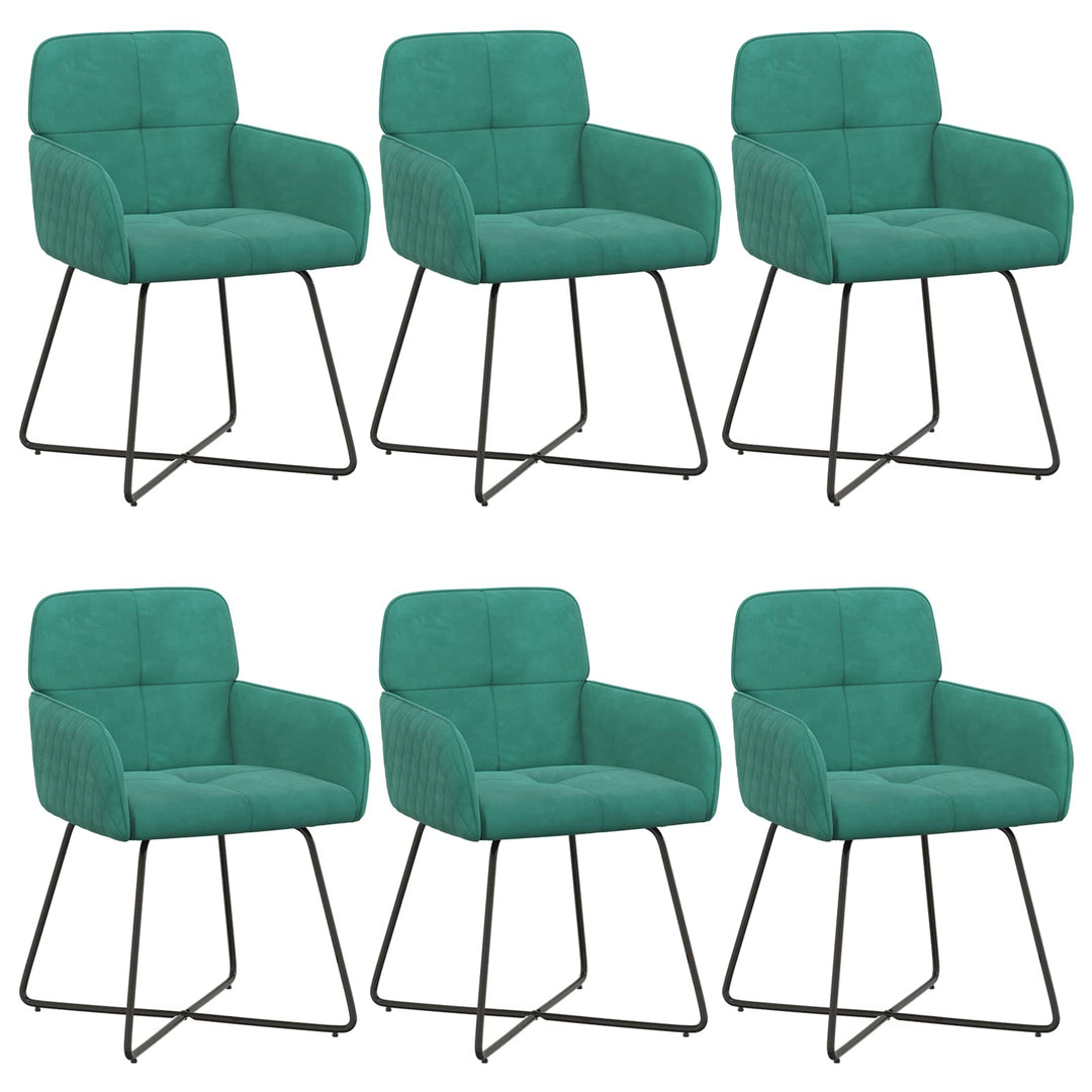 Spisestole 6 pcs Fløjl Turkis 59 x 56,5 x 86 cm