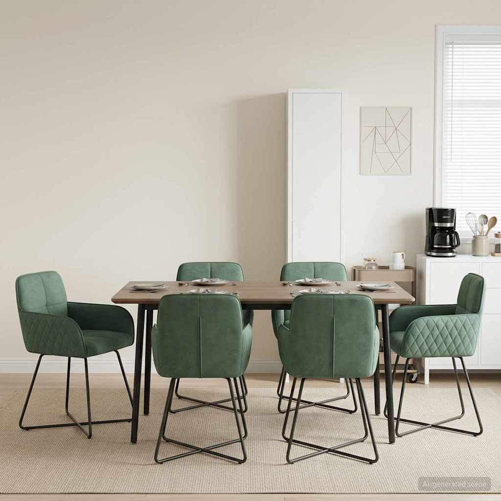 Spisestole 6 pcs Fløjl Havgrøn 59 x 56,5 x 86 cm