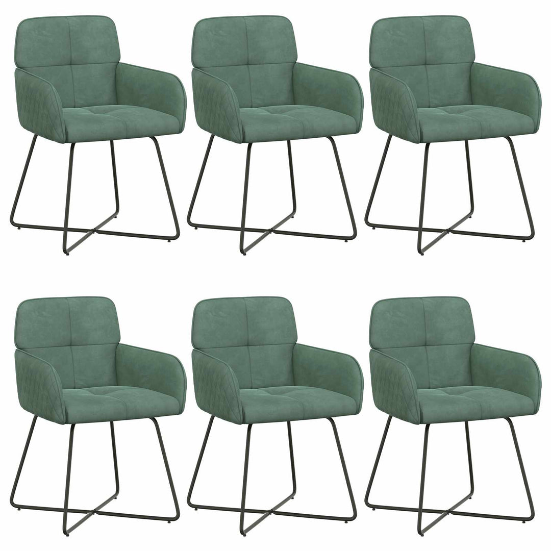 Spisestole 6 pcs Fløjl Havgrøn 59 x 56,5 x 86 cm