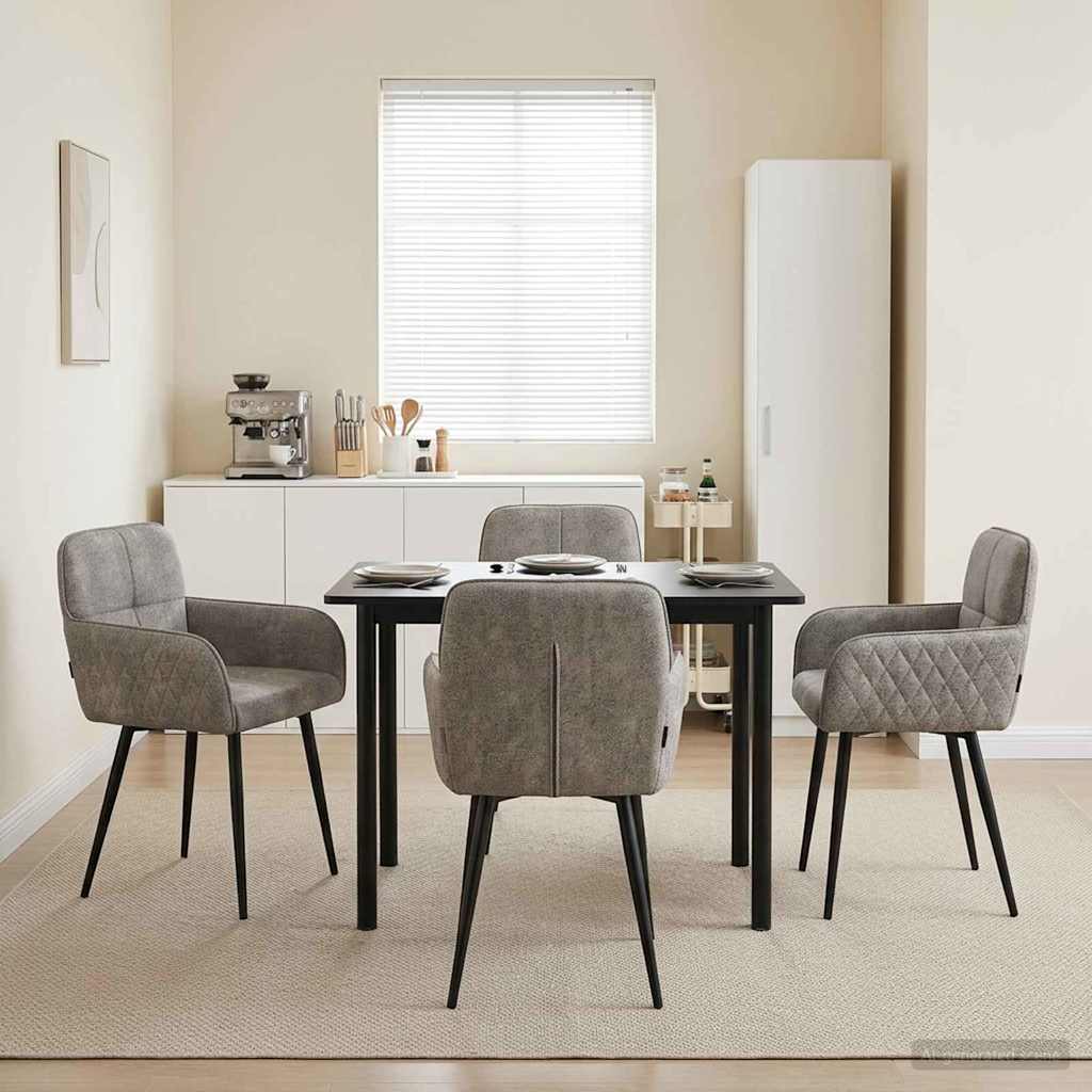 Spisestole 4 stk. Faux Suede Læder Lysegrå 59 x 56,5 x 85 cm