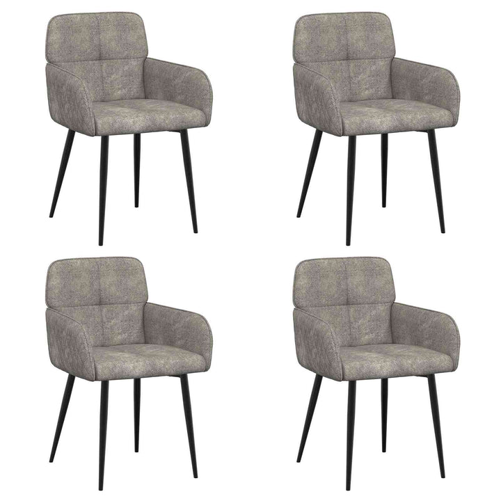 Spisestole 4 stk. Faux Suede Læder Lysegrå 59 x 56,5 x 85 cm