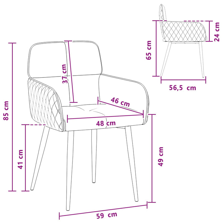 Spisestole 4 stk. Faux Suede Læder Lysegrå 59 x 56,5 x 85 cm