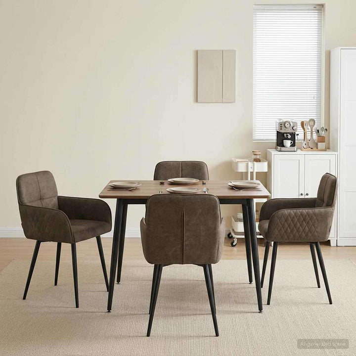 Spisestole 4 pcs Faux Suede Læder Mørkegrå 59 x 56,5 x 85 cm
