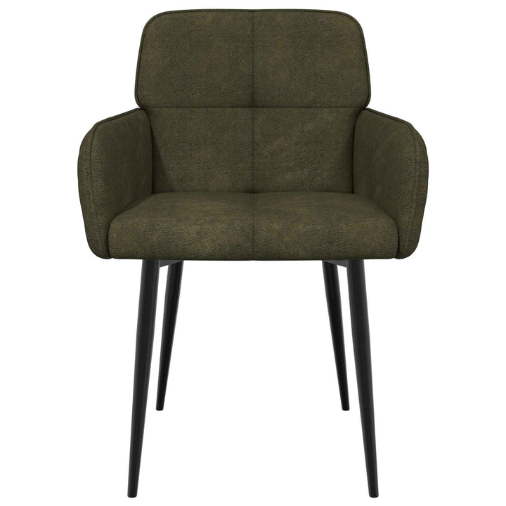 Spisestole 4 stk. Faux Suede Læder Army Grøn 59 x 56,5 x 85 cm