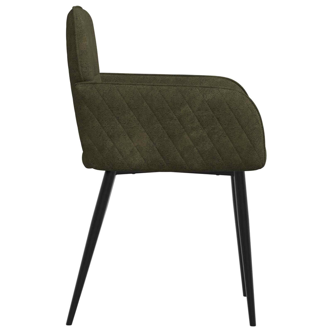 Spisestole 4 stk. Faux Suede Læder Army Grøn 59 x 56,5 x 85 cm