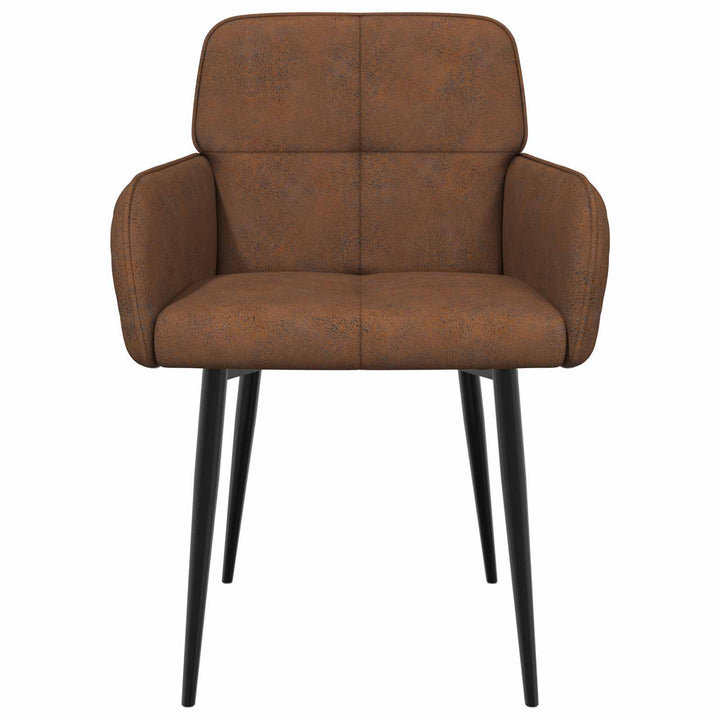Spisestole 6 stk. Faux Suede Læder Brun 59 x 56,5 x 85 cm