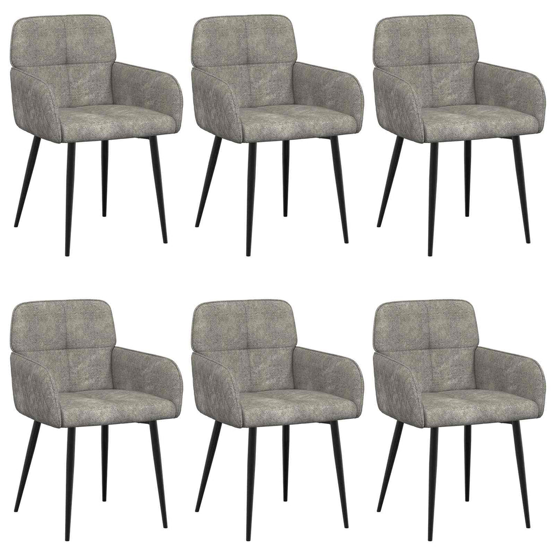 Spisestole 6 pcs Faux Suede Læder Lysegrå 59 x 56,5 x 85 cm