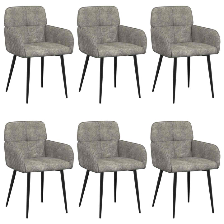 Spisestole 6 stk. Faux Suede Læder Lysegrå 59 x 56,5 x 85 cm