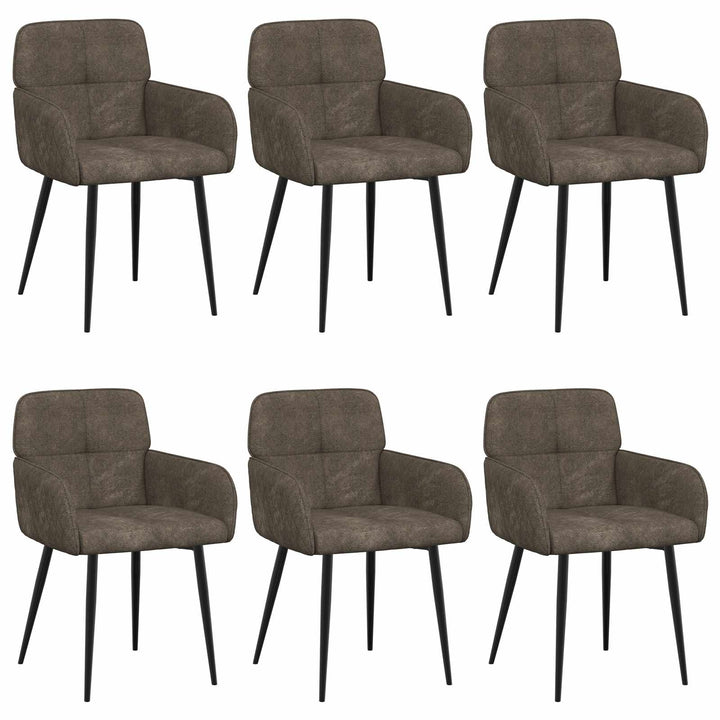 Spisestole 6 stk. Faux Suede Læder Mørkegrå 59 x 56,5 x 85 cm