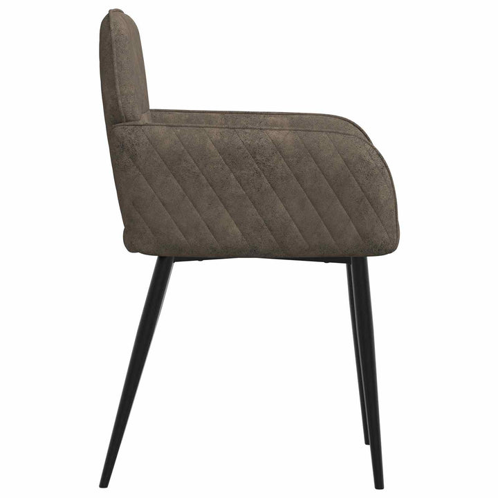 Spisestole 6 stk. Faux Suede Læder Mørkegrå 59 x 56,5 x 85 cm