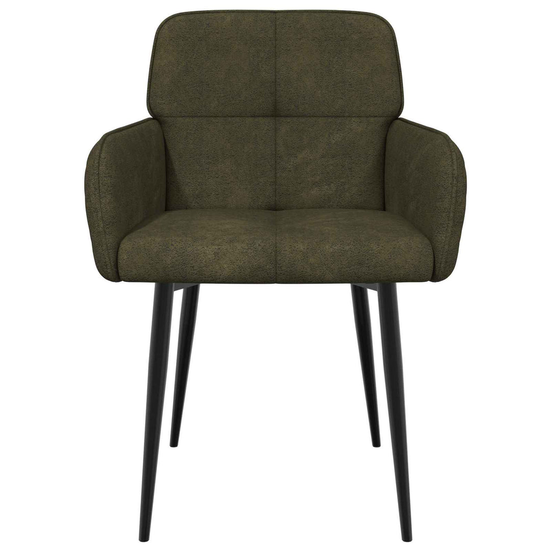 Spisestole 6 stk. Faux Suede Læder Army Grøn 59 x 56,5 x 85 cm