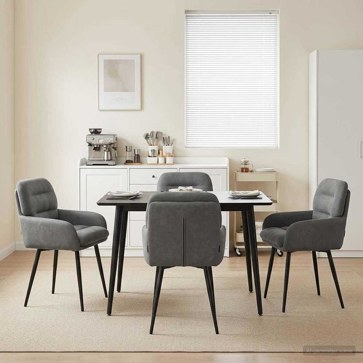 Spisestole 4 stk. Fløjl Mørkegrå 59 x 59,5 x 90 cm