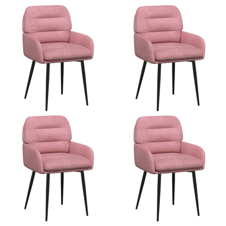 Spisestole 4 stk. Fløjl Lyserød 59 x 59,5 x 90 cm