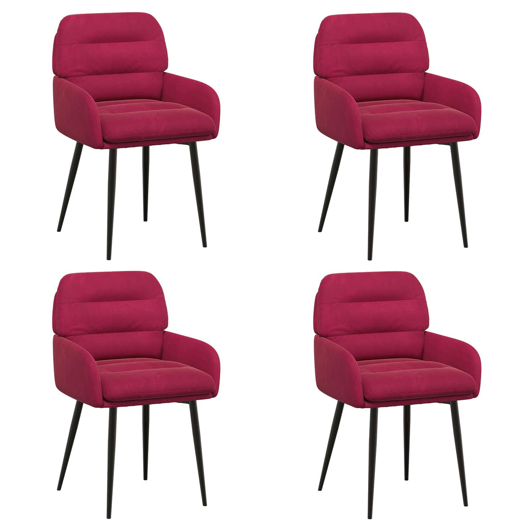 Spisestole 4 stk. Fløjl Vinrød 59 x 59,5 x 90 cm