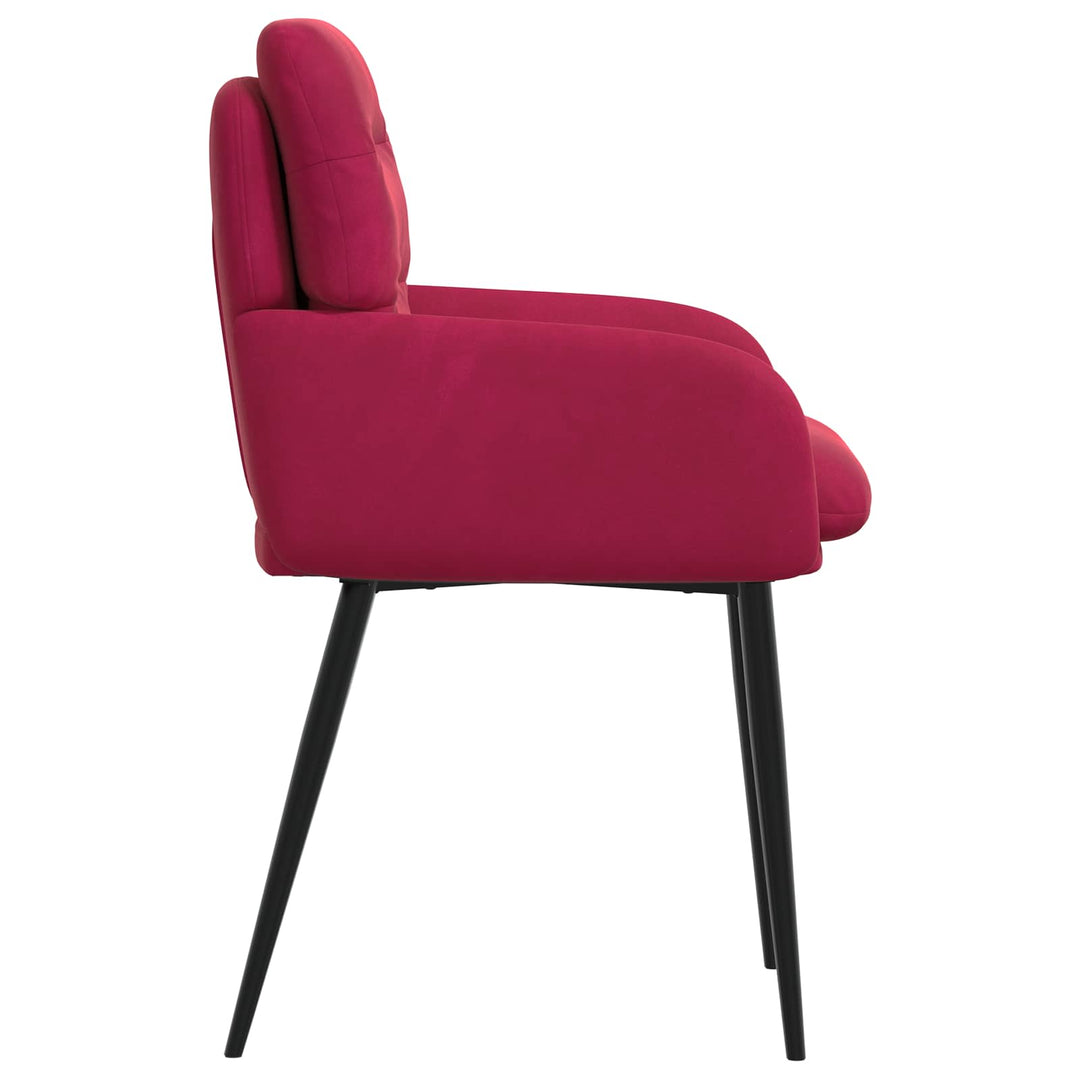 Spisestole 4 stk. Fløjl Vinrød 59 x 59,5 x 90 cm