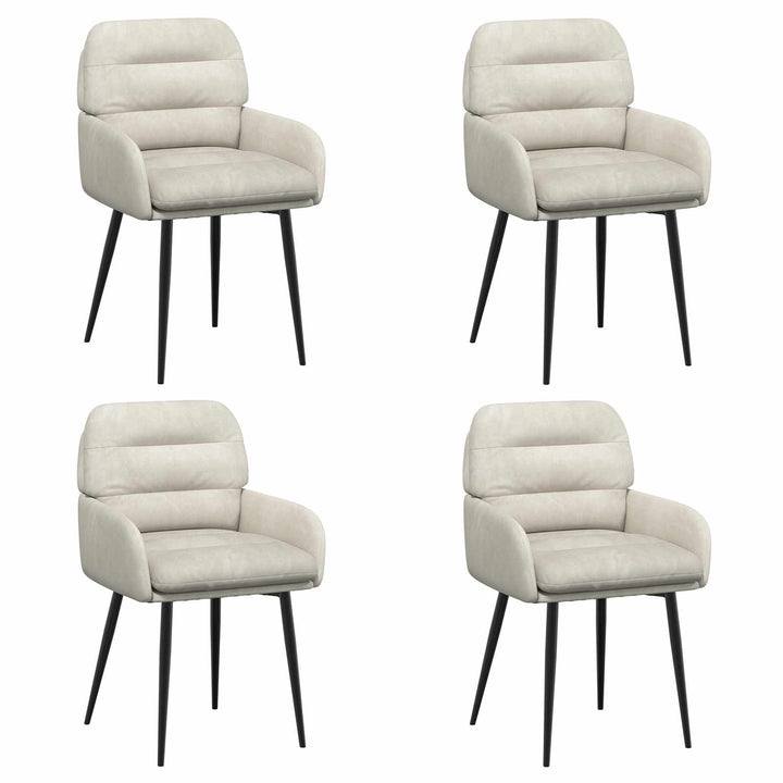Spisestole 4 stk. Fløjl Cremefarvet 59 x 59,5 x 90 cm