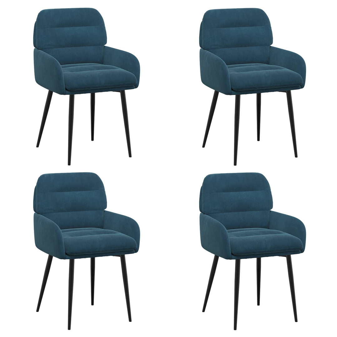Spisestole 4 pcs Fløjl Blå 59 x 59,5 x 90 cm