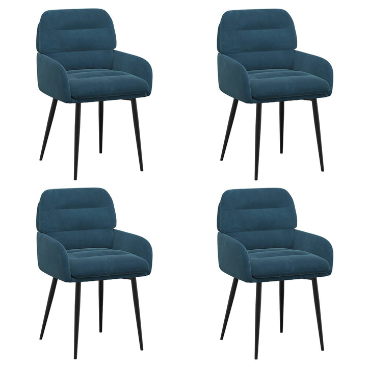 Spisestole 4 pcs Fløjl Blå 59 x 59,5 x 90 cm