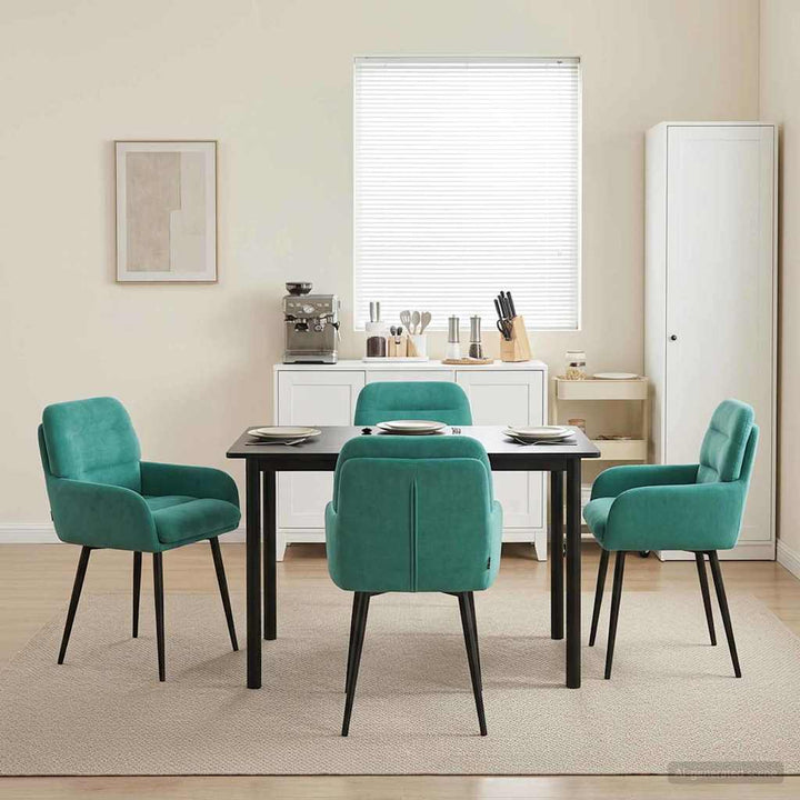 Spisestole 4 pcs Fløjl Turkis 59 x 59,5 x 90 cm