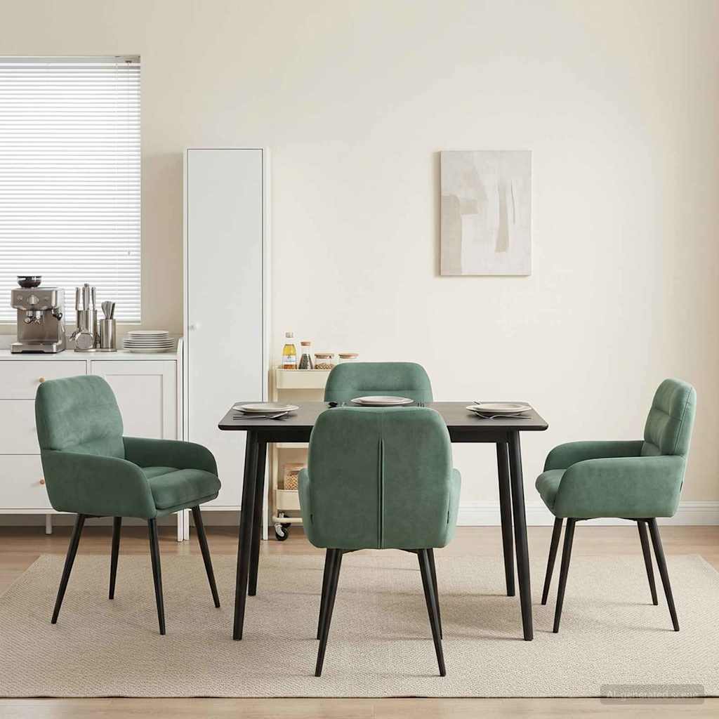 Spisestole 4 pcs Fløjl Havgrøn 59 x 59,5 x 90 cm