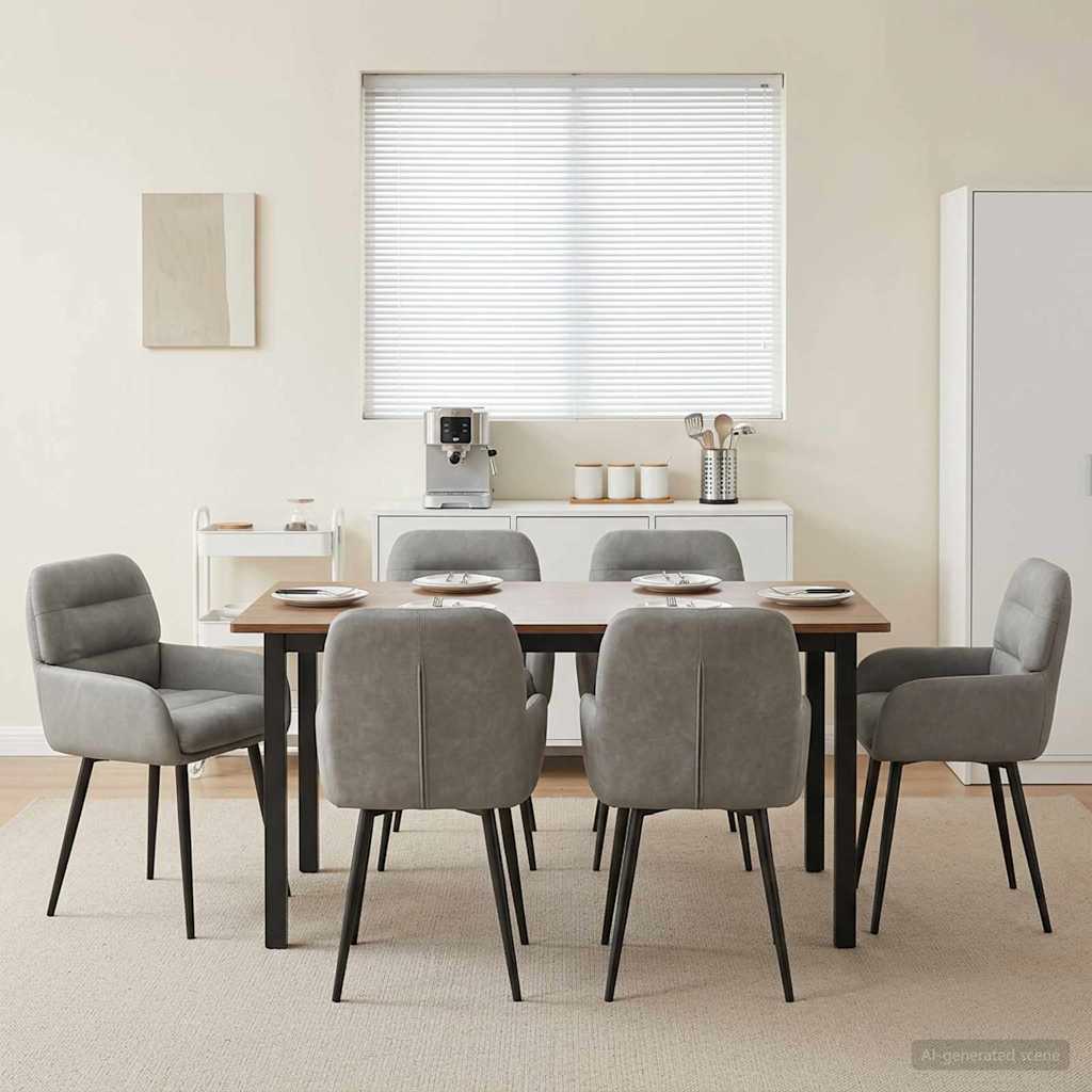 Spisestole 6 pcs Fløjl Lysegrå 59 x 59,5 x 90 cm