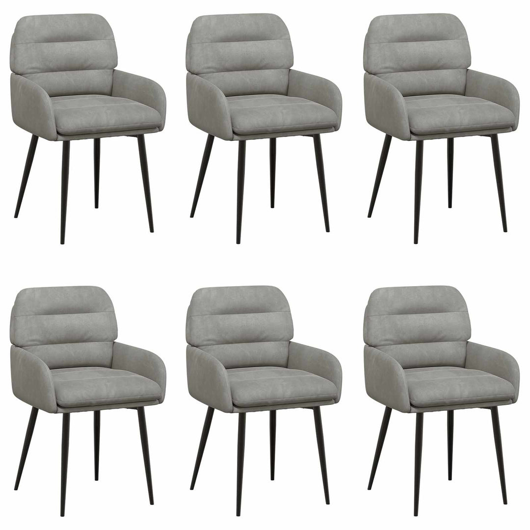 Spisestole 6 pcs Fløjl Lysegrå 59 x 59,5 x 90 cm