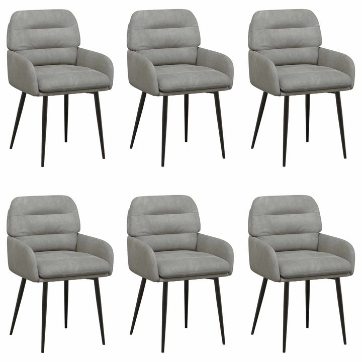Spisestole 6 pcs Fløjl Lysegrå 59 x 59,5 x 90 cm