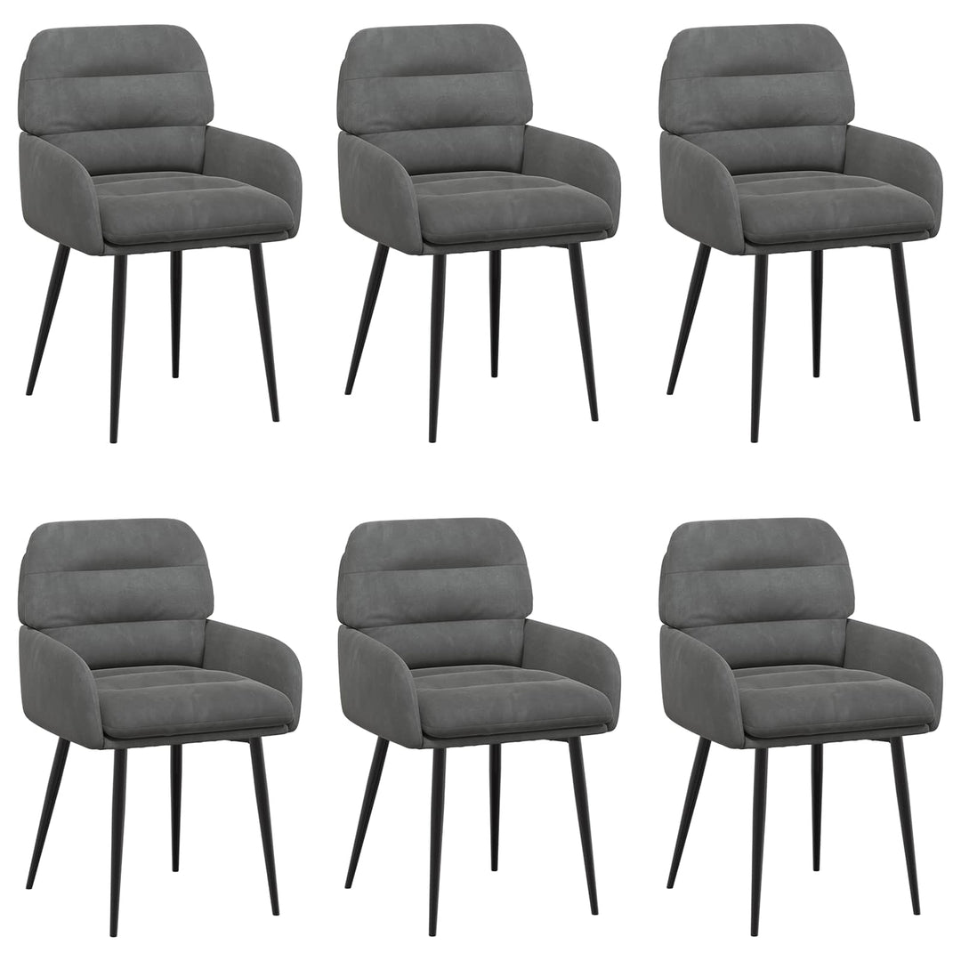 Spisestole 6 pcs Fløjl Mørkegrå 59 x 59,5 x 90 cm