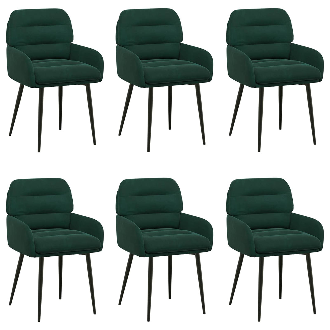 Spisestole 6 stk. Fløjl Mørkegrøn 59 x 59,5 x 90 cm