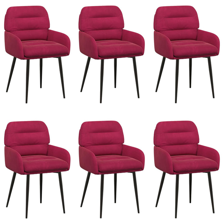 Spisestole 6 pcs Fløjl Vinrød 59 x 59,5 x 90 cm