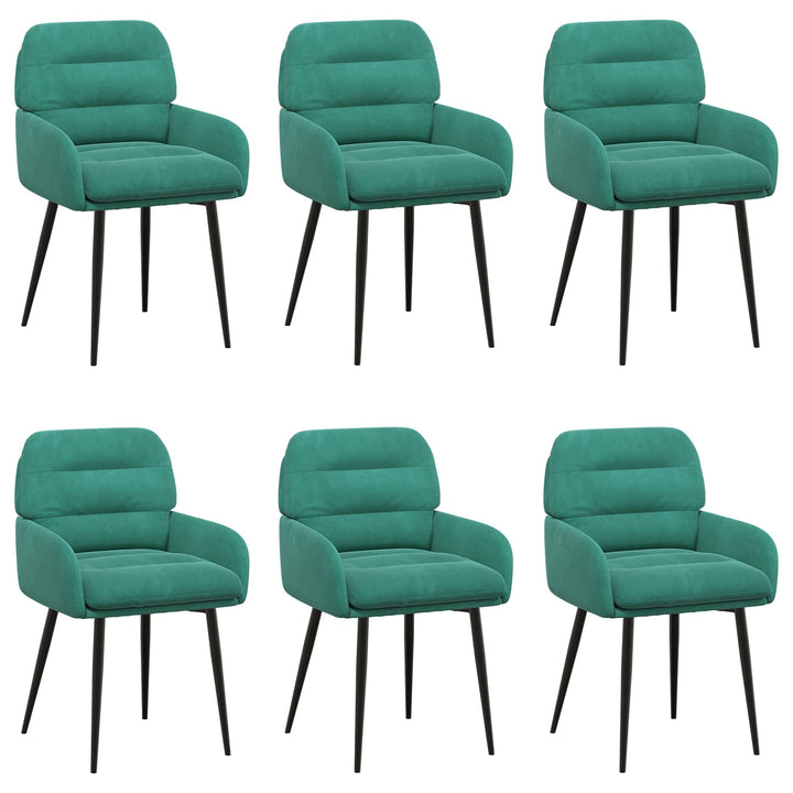 Spisestole 6 pcs Fløjl Turkis 59 x 59,5 x 90 cm