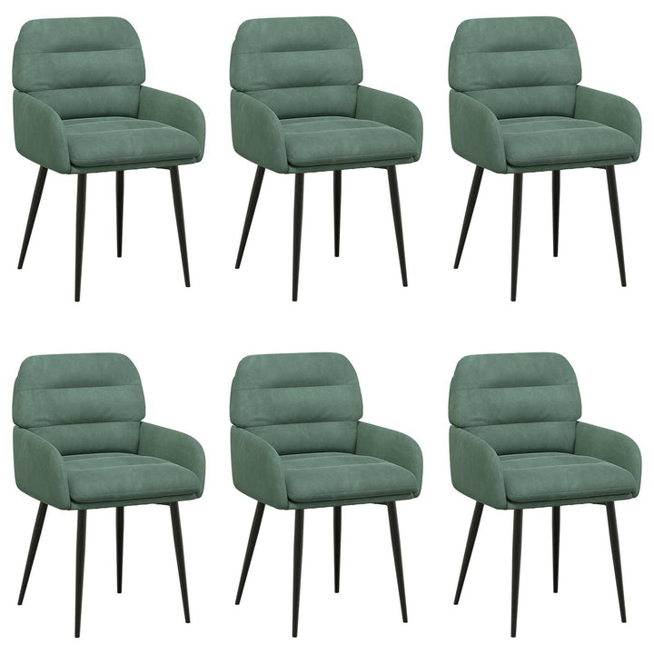 Spisestole 6 pcs Fløjl Havgrøn 59 x 59,5 x 90 cm