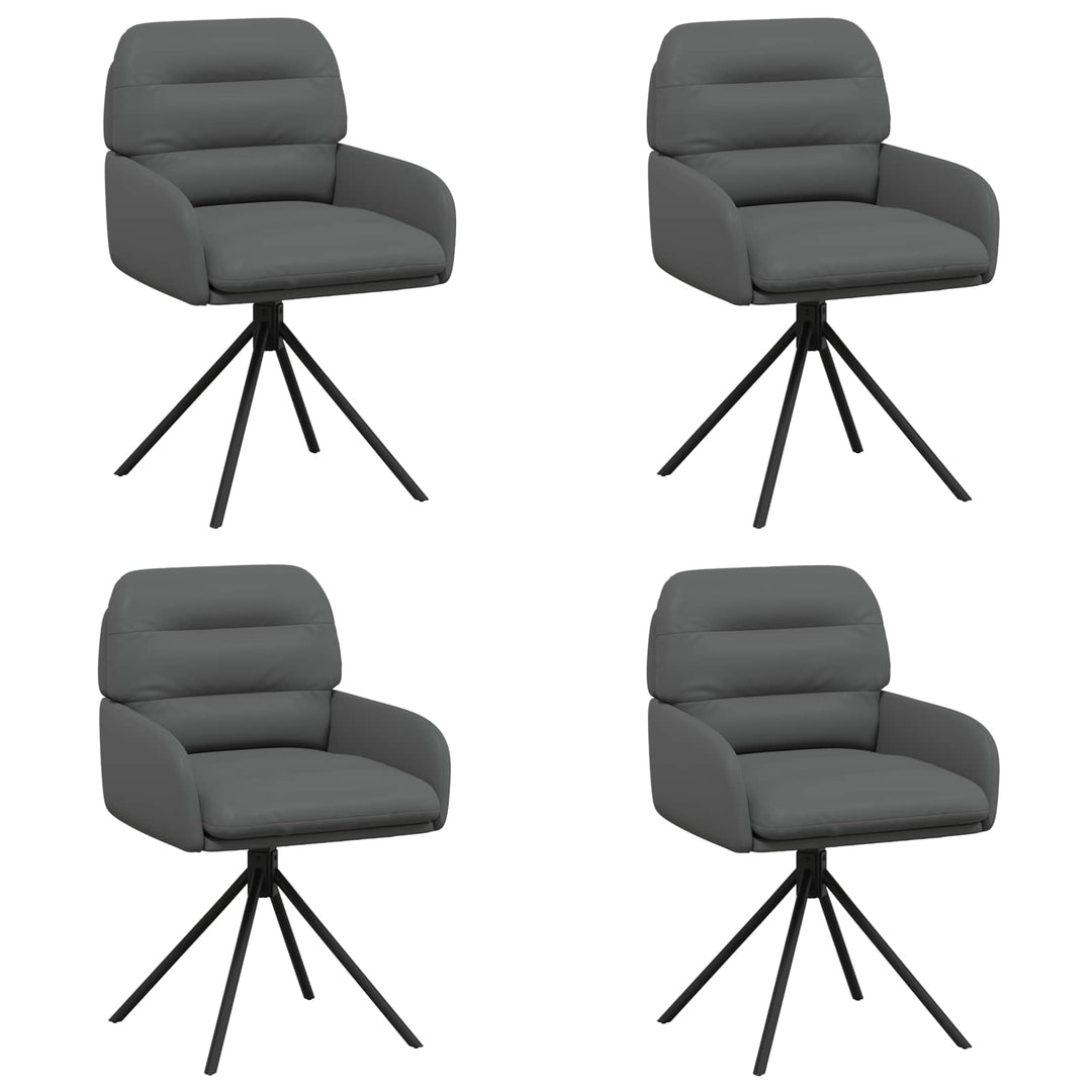 Svingende Spisestole 4 pcs Kunstlæder Grå 59 x 59,5 x 90 cm