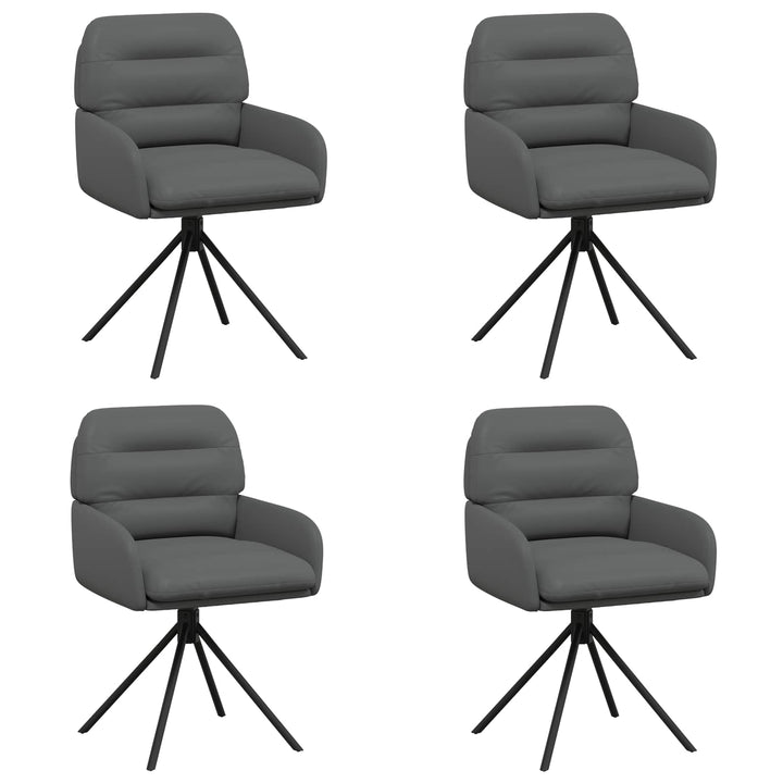 Svingende Spisestole 4 pcs Kunstlæder Grå 59 x 59,5 x 90 cm