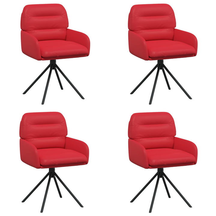 Svingende Spisestole 4 pcs Kunstlæder Rød 59 x 59,5 x 90 cm