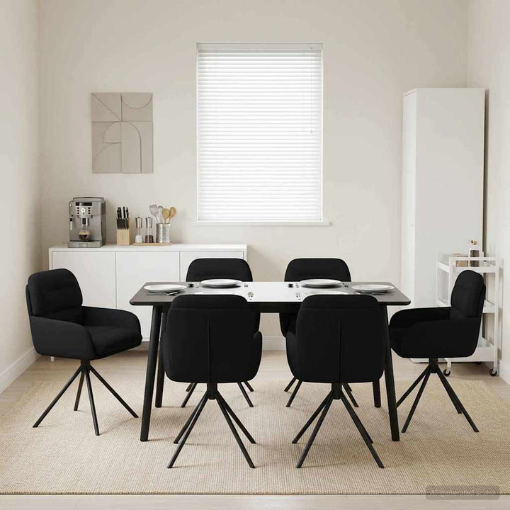 Svingende Spisestole 6 pcs Kunstlæder Sort 59 x 59,5 x 90 cm