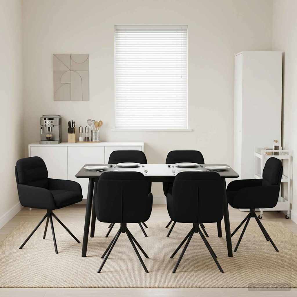 Svingende Spisestole 6 stk. Kunstlæder Sort 59 x 59,5 x 90 cm