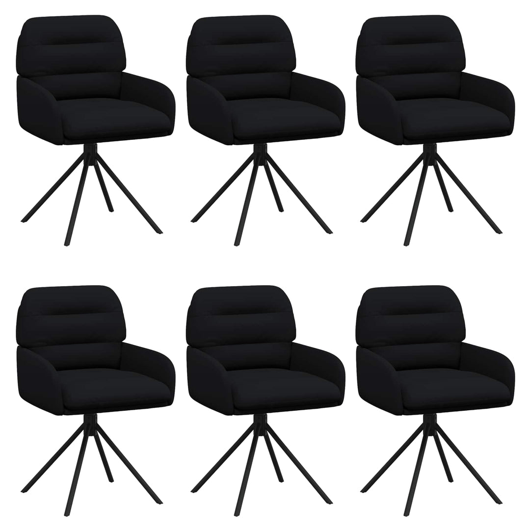 Svingende Spisestole 6 pcs Kunstlæder Sort 59 x 59,5 x 90 cm