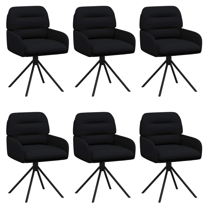 Svingende Spisestole 6 pcs Kunstlæder Sort 59 x 59,5 x 90 cm