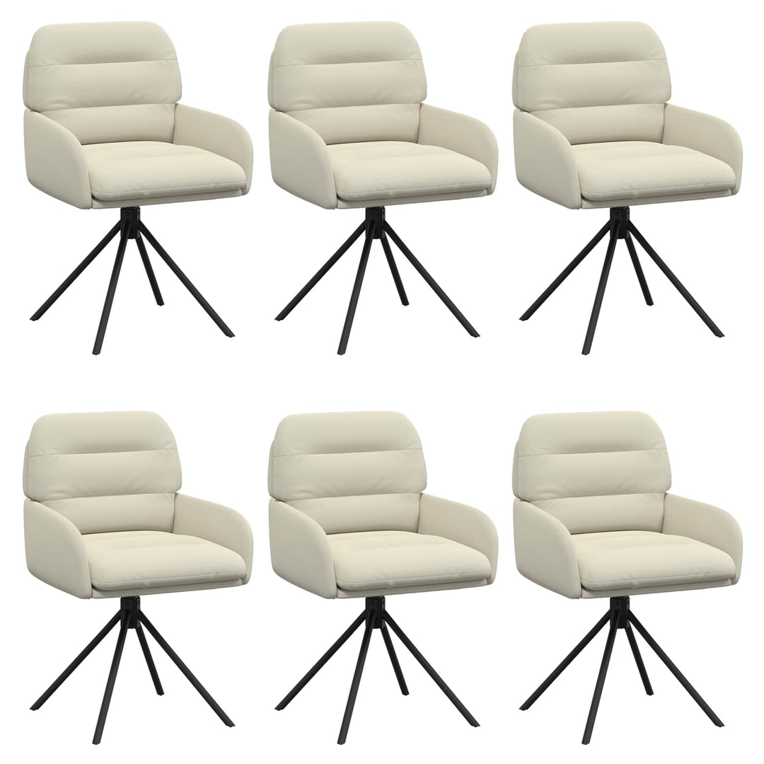 Svingende Spisestole 6 pcs Kunstlæder Cremefarvet