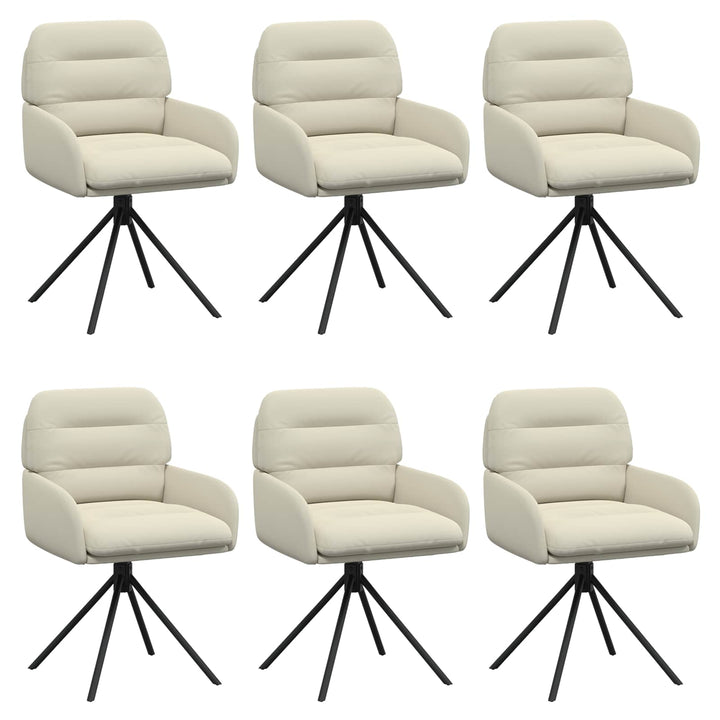 Svingende Spisestole 6 pcs Kunstlæder Cremefarvet