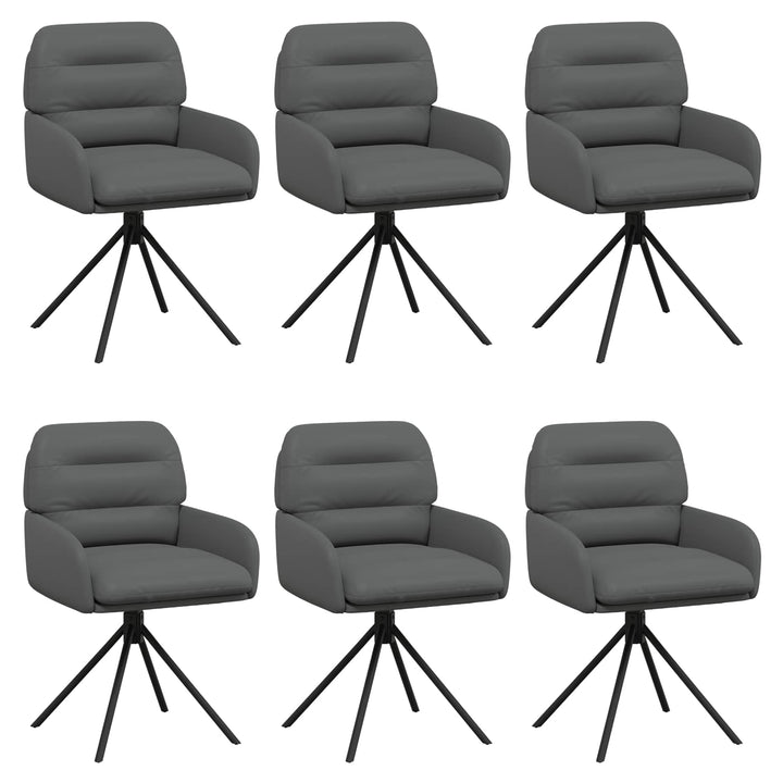 Svingende Spisestole 6 pcs Kunstlæder Grå 59 x 59,5 x 90 cm