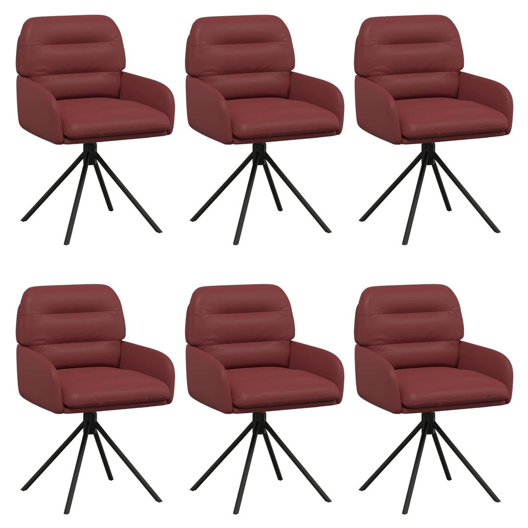 Svingende Spisestole 6 pcs Kunstlæder Vinrød 59 x 59,5 x 90 cm