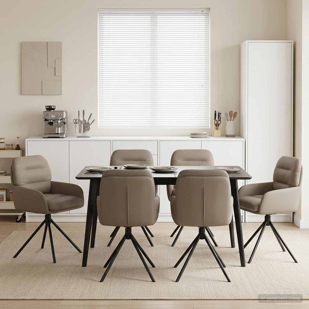 Svingende Spisestole 6 pcs Kunstlæder Cappuccino